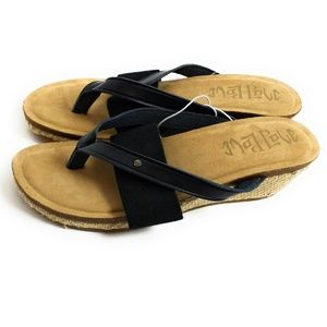 Wedge Sandals Black Cute Heel Mad Love Yvonne New